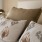 a bed with pillows